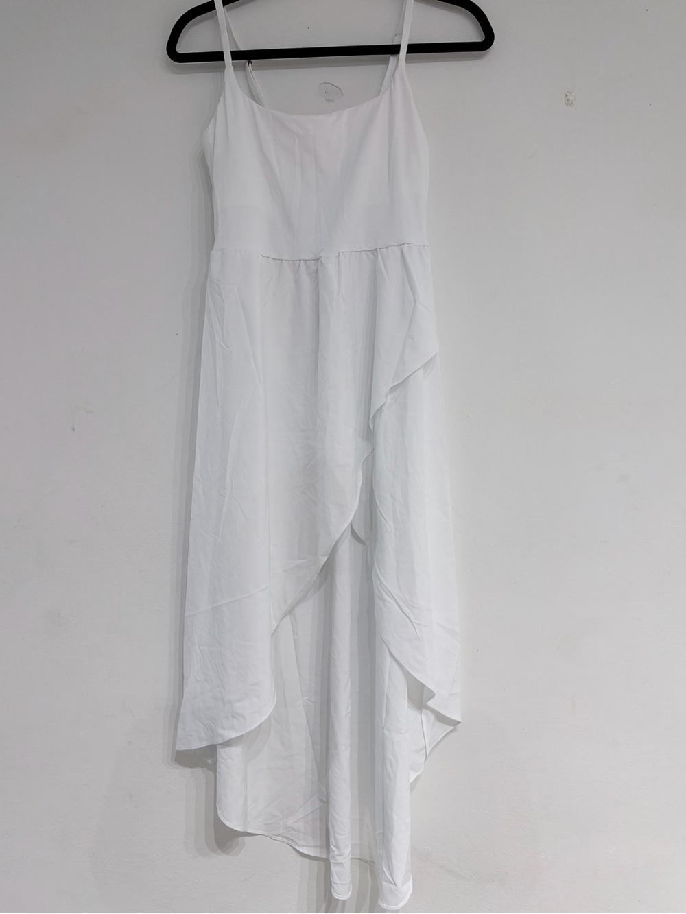 Halara White High Low Flowy Dress w/ Shorts Size Small NWT